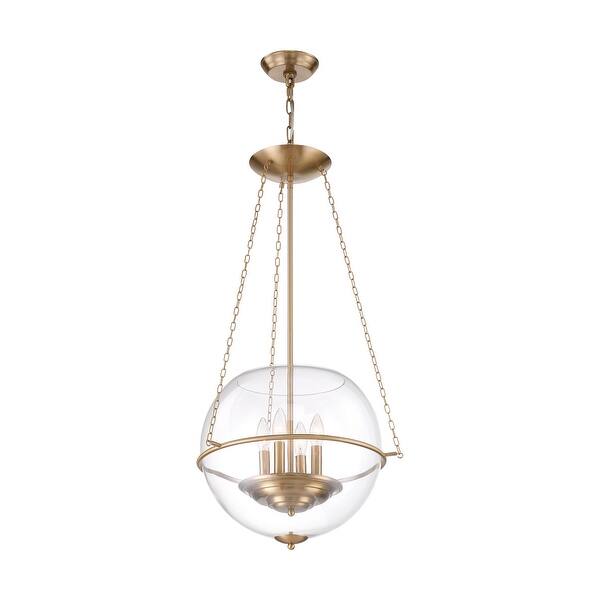 slide 2 of 5, Odyssey 4-Light Pendant Fixture Vintage Brass Finish with Clear Glass - N/A Vintage Brass / Clear Glass
