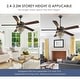preview thumbnail 3 of 34, 52"/62" Modern Crystal Chandelier Ceiling Fan Light,Reversible Airflow,E12 Bulbs,for Bedroom,Kitchen,Patio