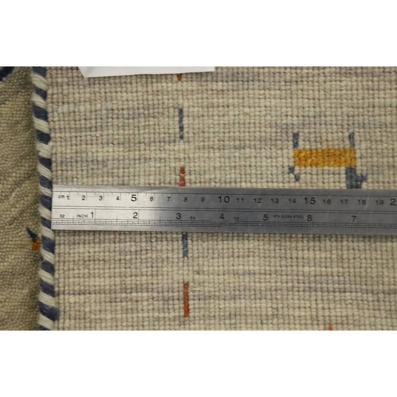 Hand Knotted Oriental 100% Wool Carpet Tribal Animal Pictorial Beige & Ivories Gabbeh Area Rug - 3' 0'' X 2' 0''