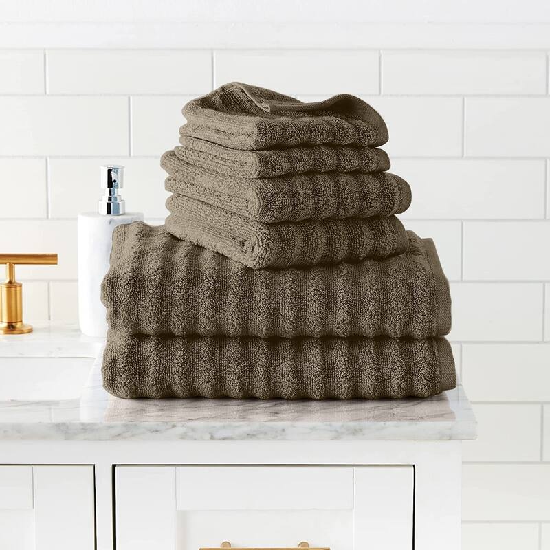 Modern Threads Wavy Luxury Spa 6-pc. Quick-dry Towel Set - Taupe