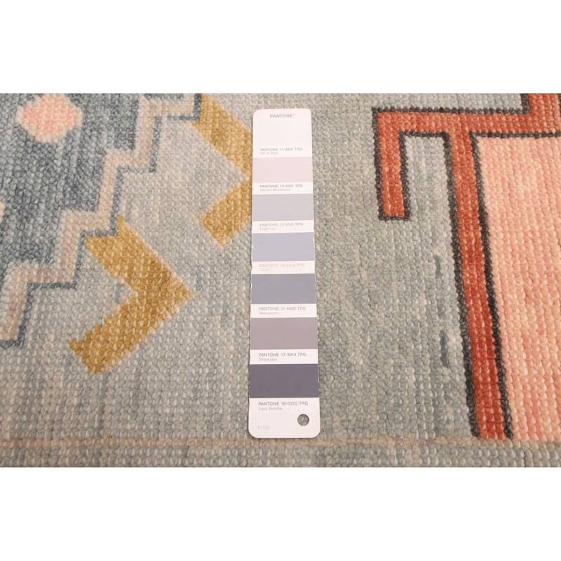 ECARPETGALLERY Hand-knotted Modern Oushak Light Grey Wool Rug - 8'10 x 11'11