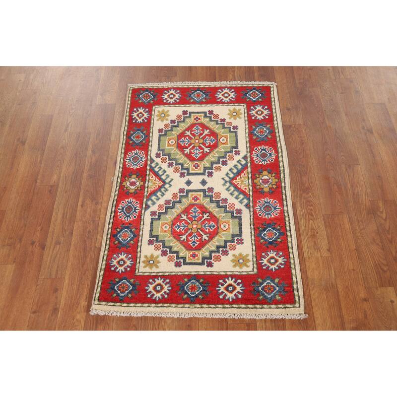Traditional Kazak Oriental Rug Handmade Wool Carpet - 2'0" x 3'0"