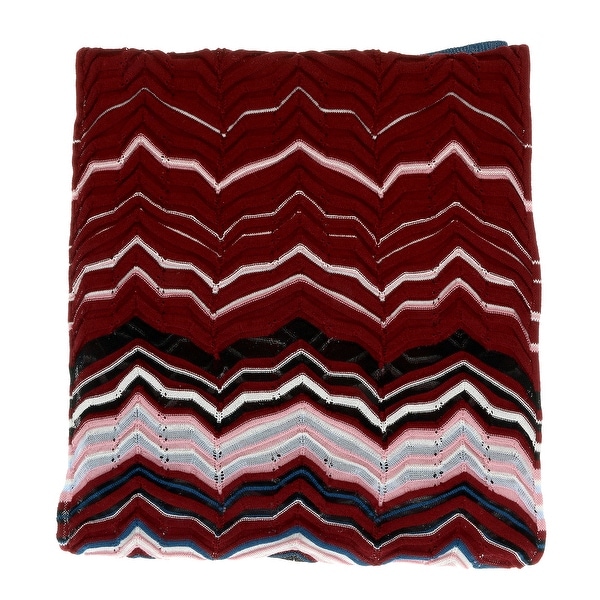 Missoni Teal/Burgundy Long Fine Zigzag Scarf - 16-71. Opens flyout.