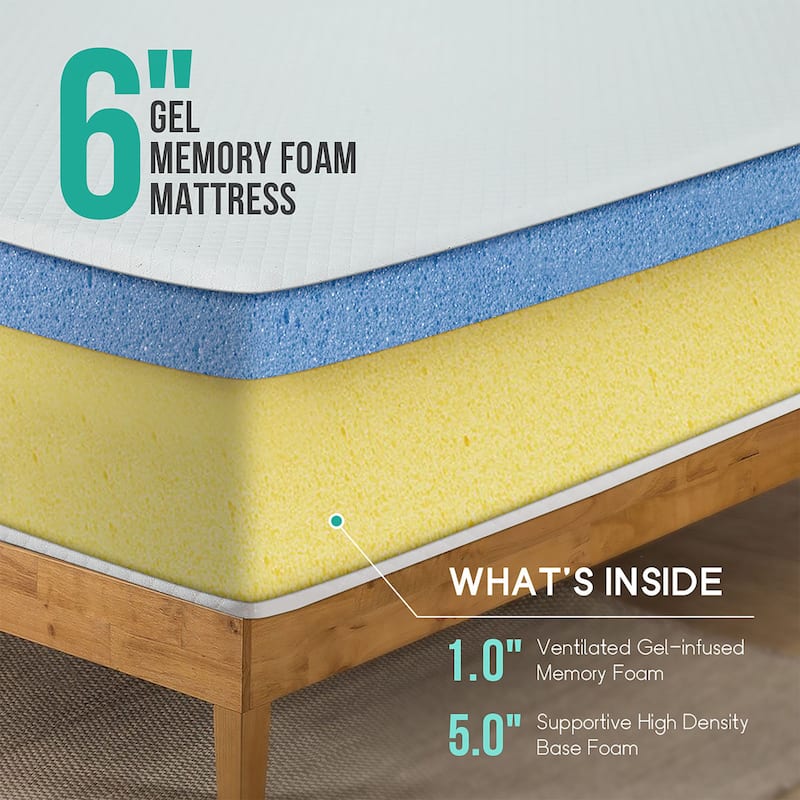 6 in. Gel-Infused Memory Foam Mattress