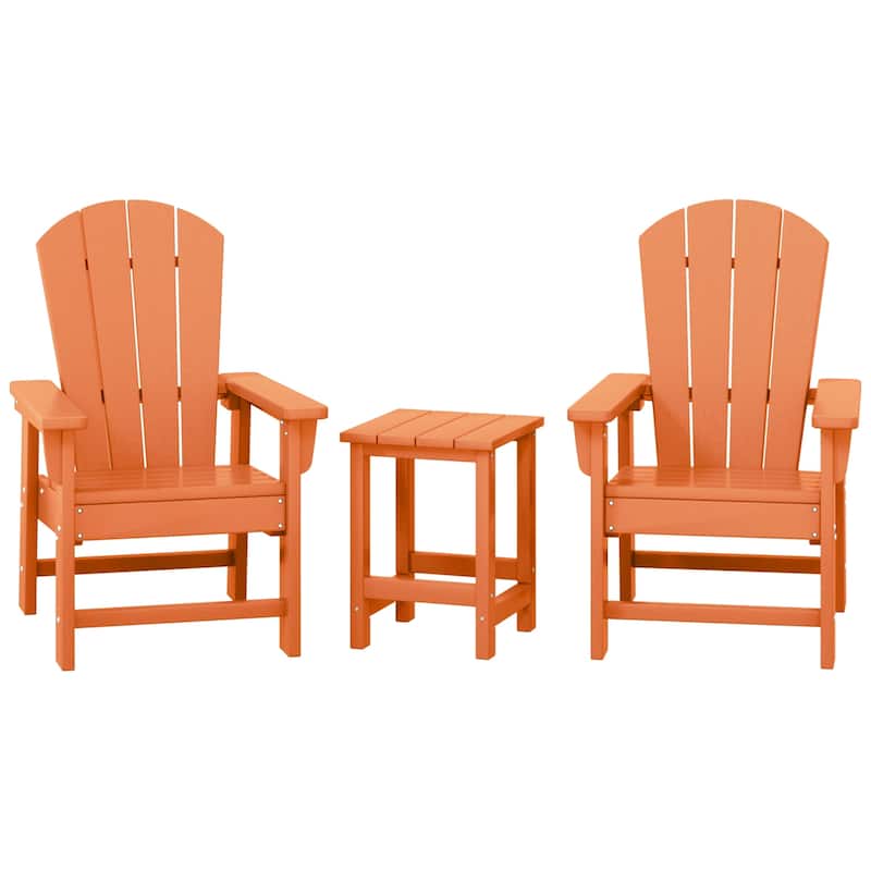 Laguna Kids Outdoor Poly Adirondack Chair With Side Table 3-Piece Set - Orange