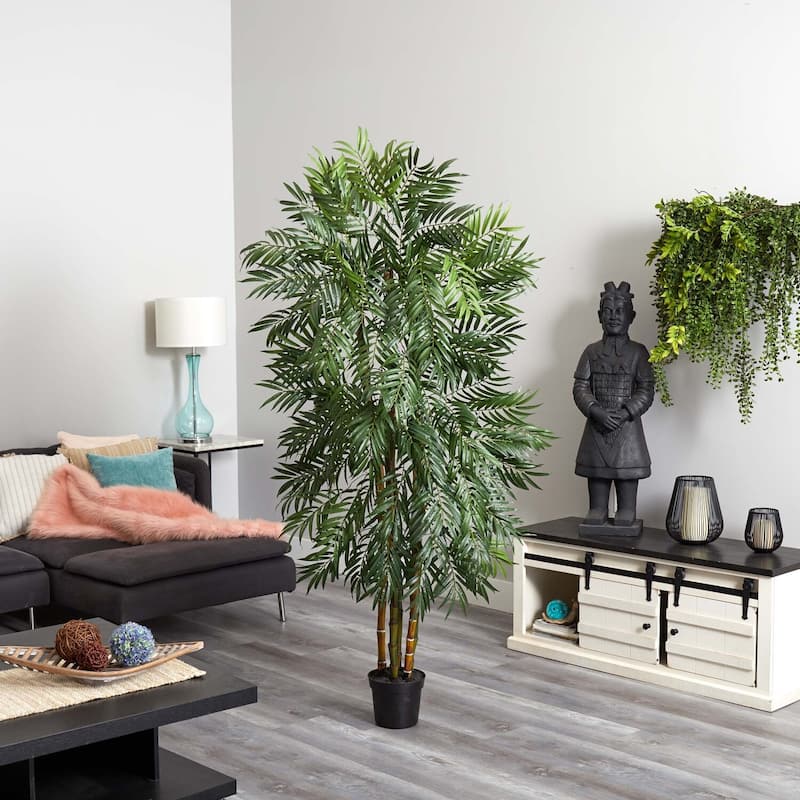 Tall Palm Tree Indoor 6ft Silk Faux Tree Home Office Decor - 6ft.