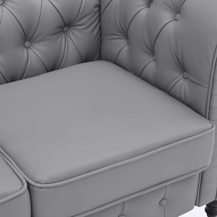 Everett Chesterfield Love Seat & Sofa - Rolled Arms, Tufted Cushions, 2- and 3-Seater Sectional Couch for Small Spaces