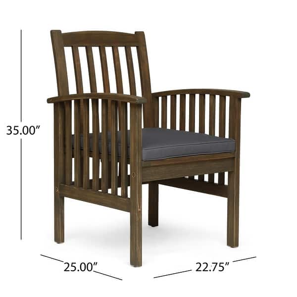 dimension image slide 1 of 6, Sorrento Acacia Wood 9-piece Expandable Table Outdoor Dining Set by Christopher Knight Home