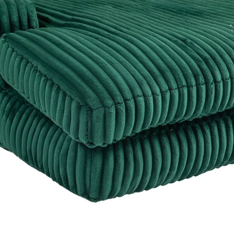 Corduroy lazy sofa bed Living room deep seat sofa with 3 back pillows