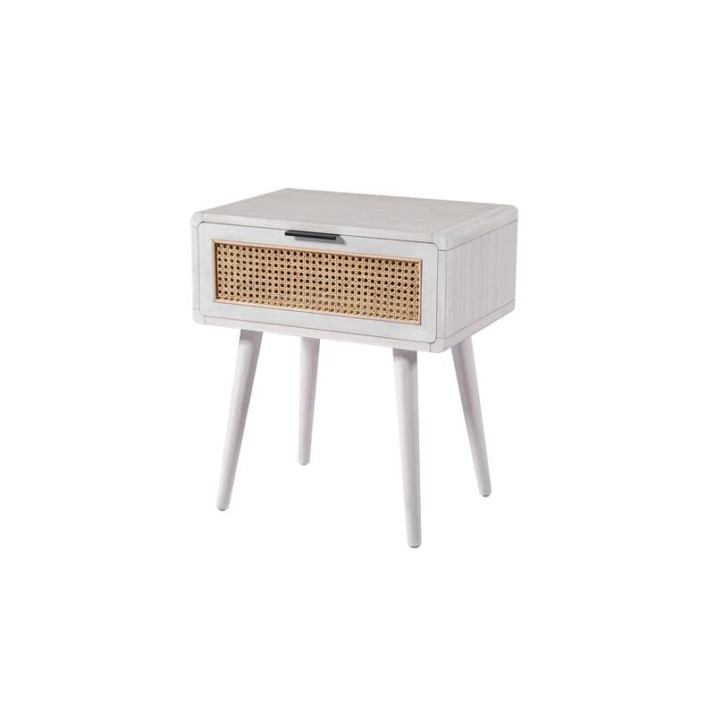 Cambria Wood and Cane End Table