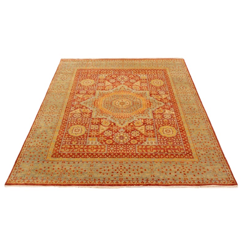 ECARPETGALLERY Hand-knotted Mamluk Dark Copper Wool Rug - 7'9 x 9'5