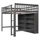 preview thumbnail 10 of 28, Full Size Loft Bed with 8 Open Storage Shelves and Built-in Ladder, Gary