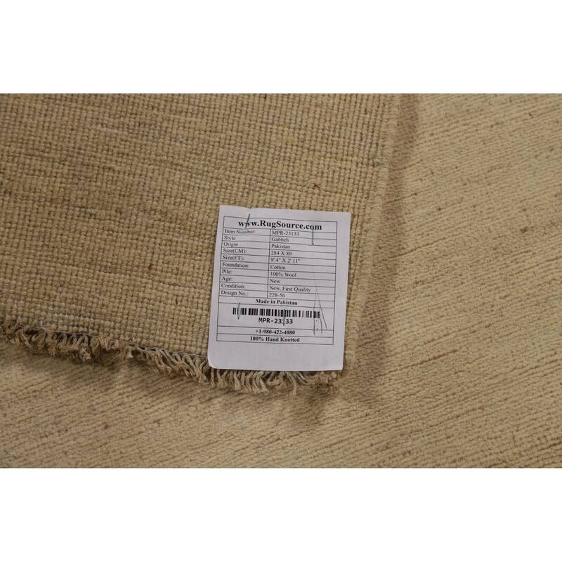 Gabbeh Oriental Runner Rug Hand-Knotted Hallway Wool Carpet - 2'11" x 9'4"