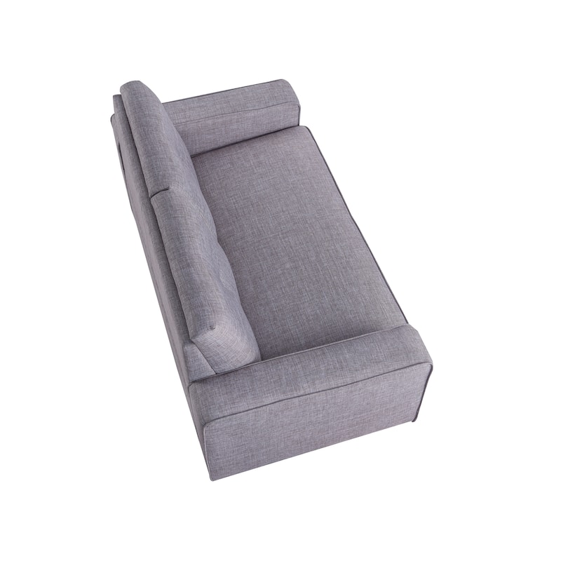Lowery Modern Grey Fabric Upholstered Track Arms Tufted Back Loveseat by Furniture of America