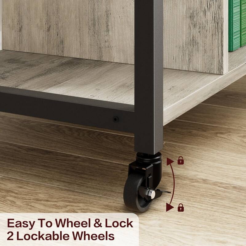 Printer Stand with Charging Station - 11.8" L x 17.3" W x 18.1" H