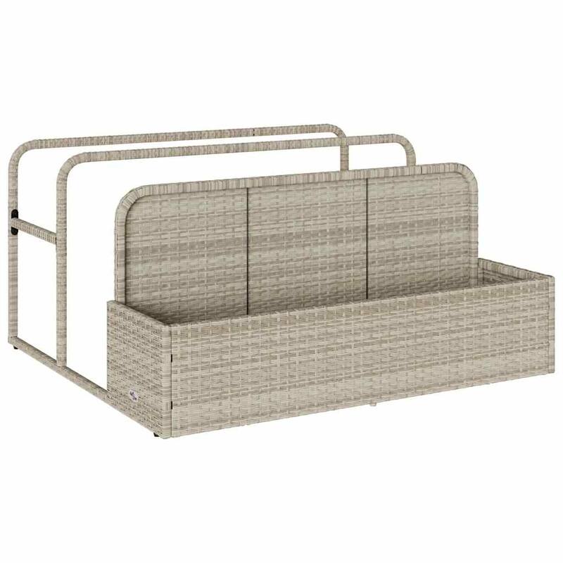 vidaXL Poolside Float Storage Beige/Black/Grey PE Rattan - 39.4 x 43.3 x 22.4