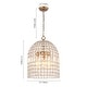 preview thumbnail 10 of 53, Vintage Glam Crystal Bird Cage Lantern Chandelier - Distressed Brass