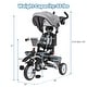 preview thumbnail 7 of 5, 7 in 1 Folding Toddler tricycle w/Removable Adjustable Push Handle
