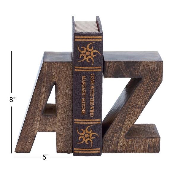 Wood Contemporary Bookends Words and text (Set of 2) On Sale Bed