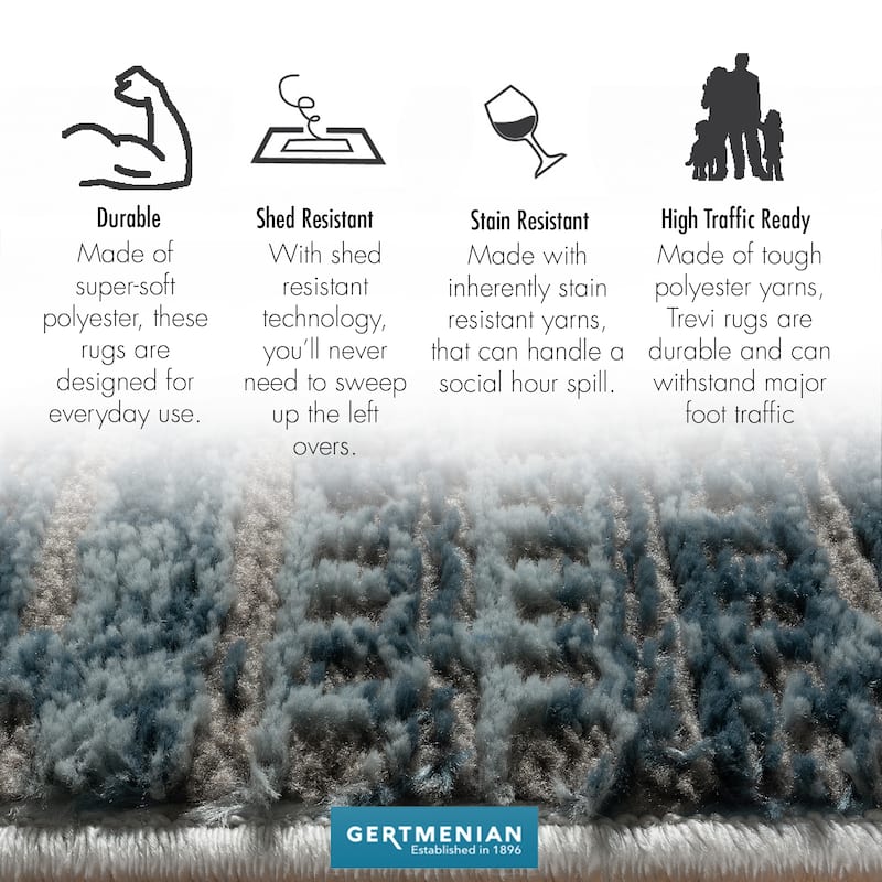 Gertmenian Missha Polyester Modern Tonal Ombre Solid High-Low Indoor Area Rug