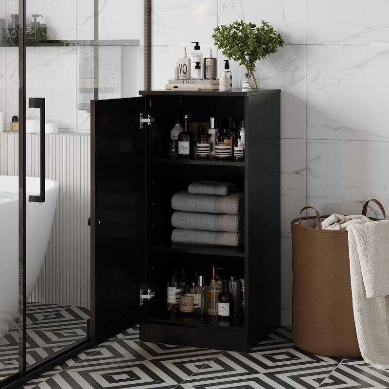 Palace Imports 100% Solid Wood 16.5" Bathroom Storage Cabinet with Shaker Door and Adjustable Shelves