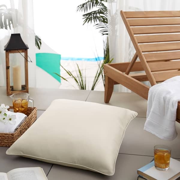 Sorra Home Sloane Ivory 26inch Indoor/ Outdoor Corded Floor Pillow Bed Bath & Beyond 11160811