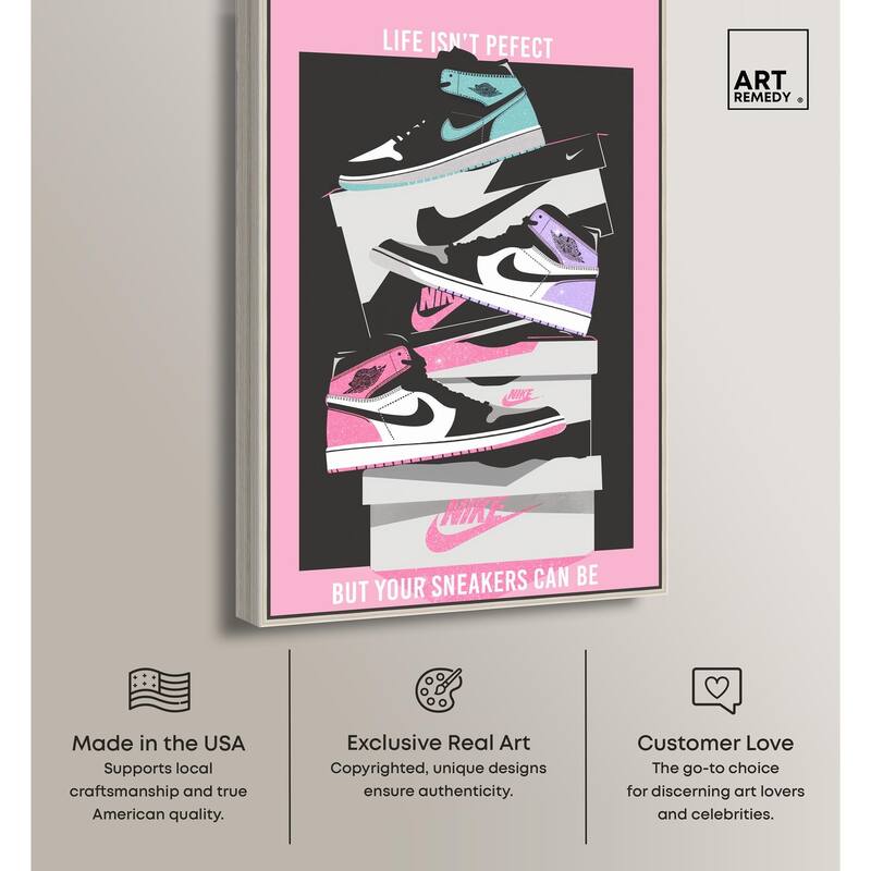 Pastel Big Sneaker Stack Canvas by Art Remedy