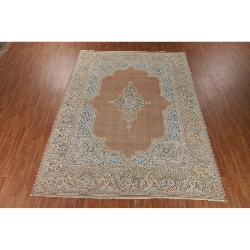 Kerman Persian Vintage Rug Hand-Knotted Wool Carpet - 9'9" x 12'9"
