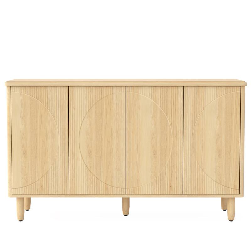 59" Modern Walnut Buffet Sideboard Cabinet with Storage