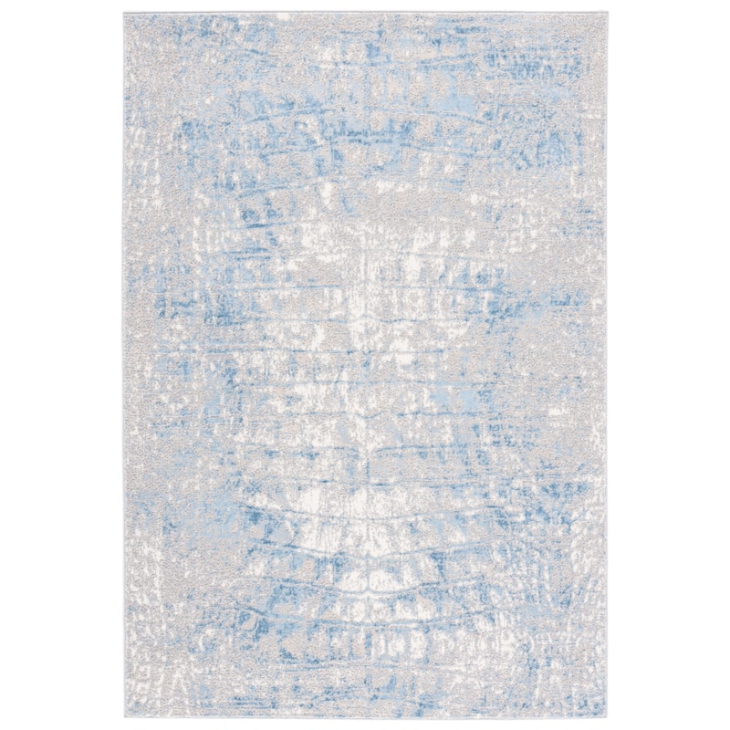 SAFAVIEH Lagoon Hawa Modern Rug - 6'7" Square - Blue/Grey