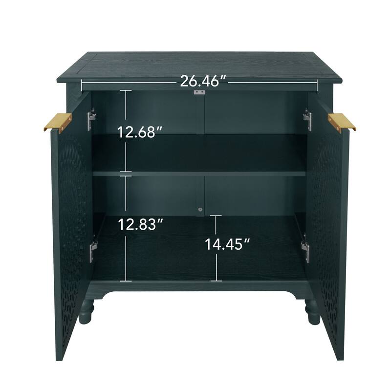 Sideboard Buffet Cabinet, Storage Cabinet with Carved Hollow Pattern, Accent Cabinet with Adjustable Shelf