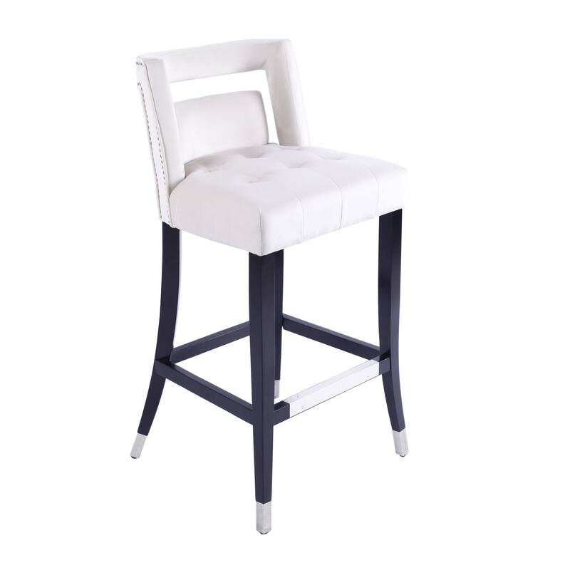 Velvet Barstool with Nailheads,2 pcs Set