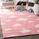preview thumbnail 4 of 22, Nuloom Handmade Modern Clouds Pattern Kids Area Rug 3' 6" x 5' 6" - Pink - Rectangle