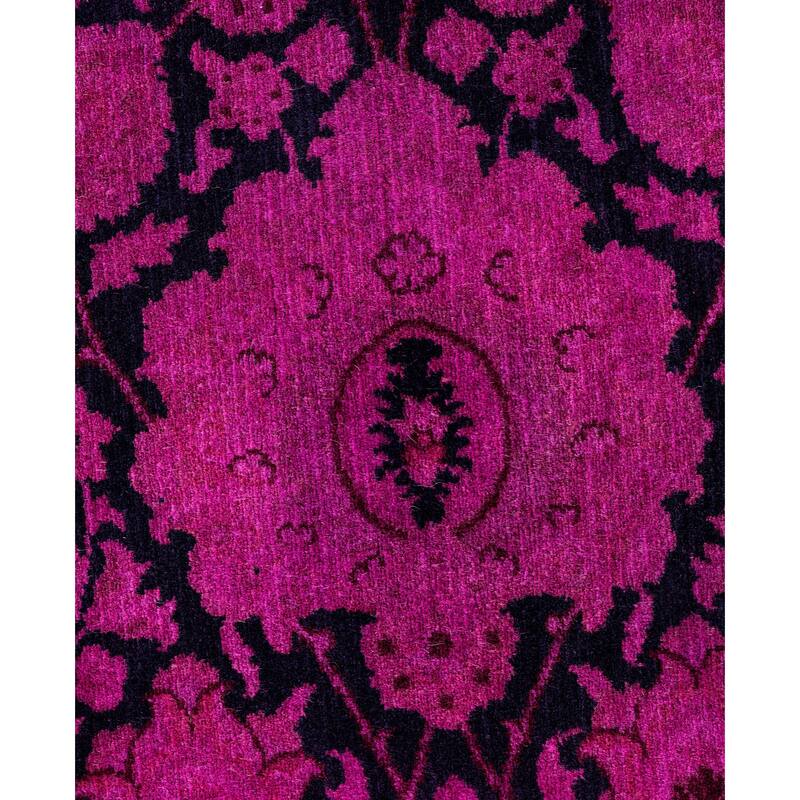 Overdyed One-of-a-Kind Hand-Knotted Area Rug - Purple - 7' 1" x 7' 1"