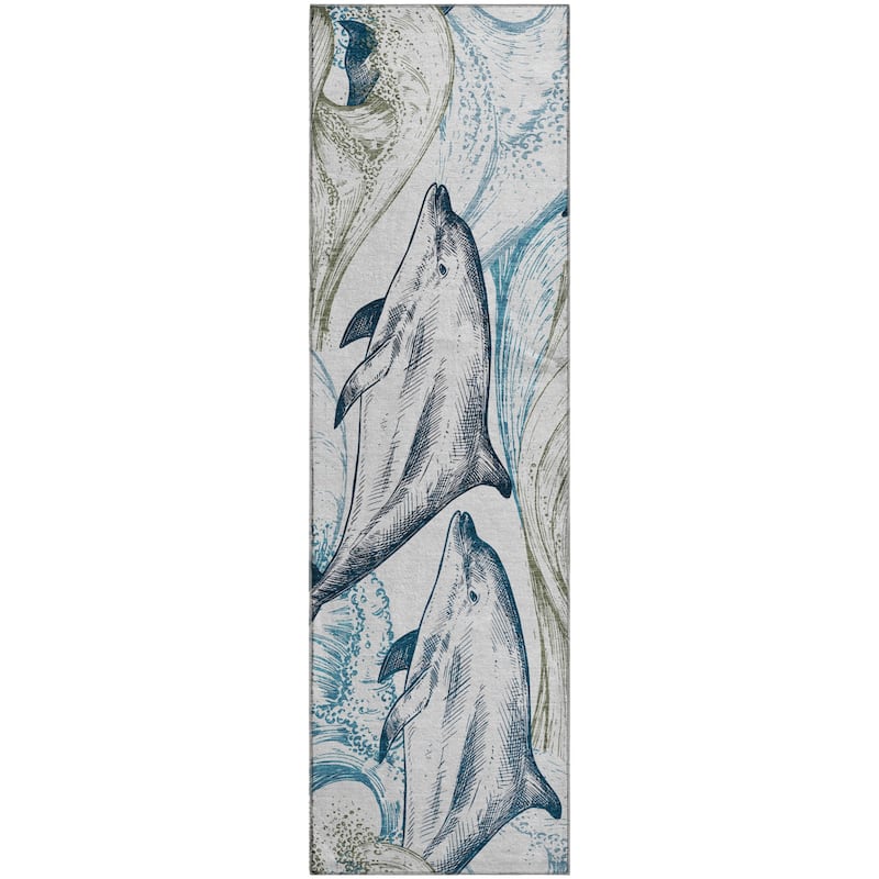 Premium Washable Super Soft Coastal Sealife Mayfield Rug