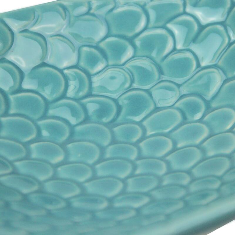 Set Of 2 Ceramic Mermaid Tail Spoon Rests Coastal-Themed - 1.5 X 10.75 X 4.75 inches