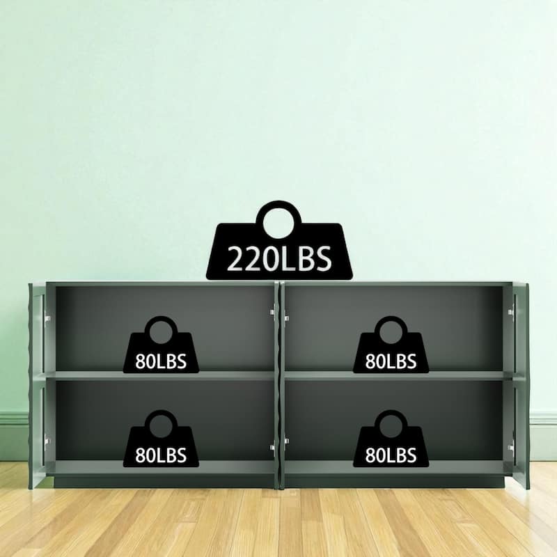 59" Modern Sideboard Buffet Cabinet with 4 Doors, Mid Century Accent Cabinet with Storage for Dining Room or Entryway