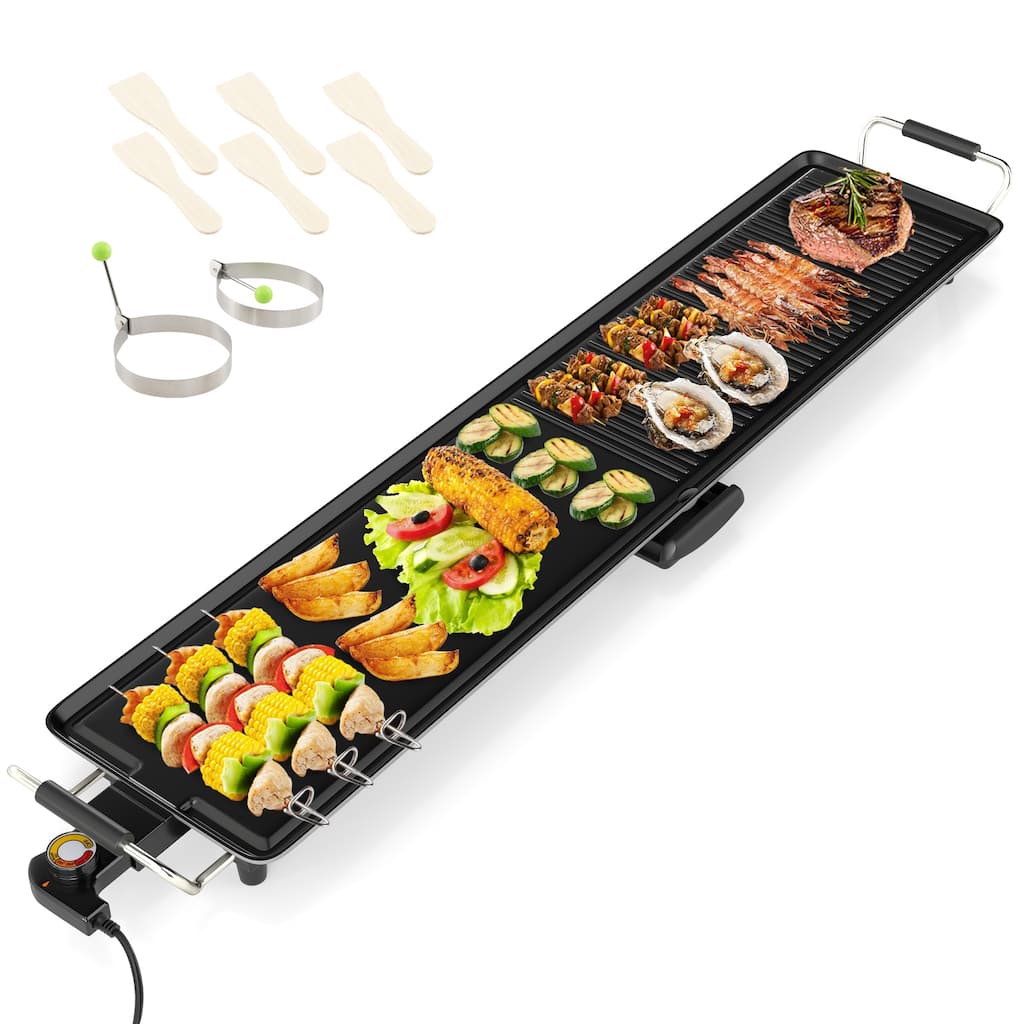 Gymax 39.5'' Extra Large Electric Griddle w/ 2 Cooking Surface