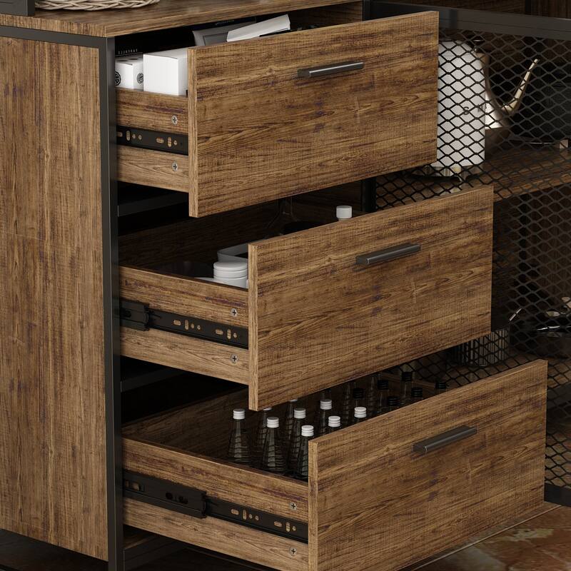 Large Buffet with Hutch,Kitchen Pantry Cupboard Sideboard