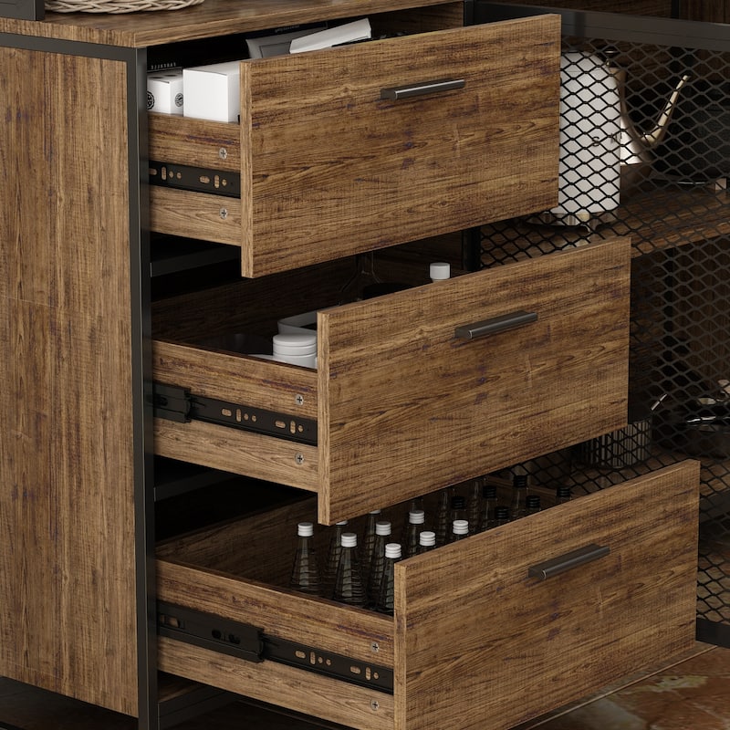 59"W Kitchen Cabinet Pantry with Sleek Design & Ample Storage - 59"W 68.5"H