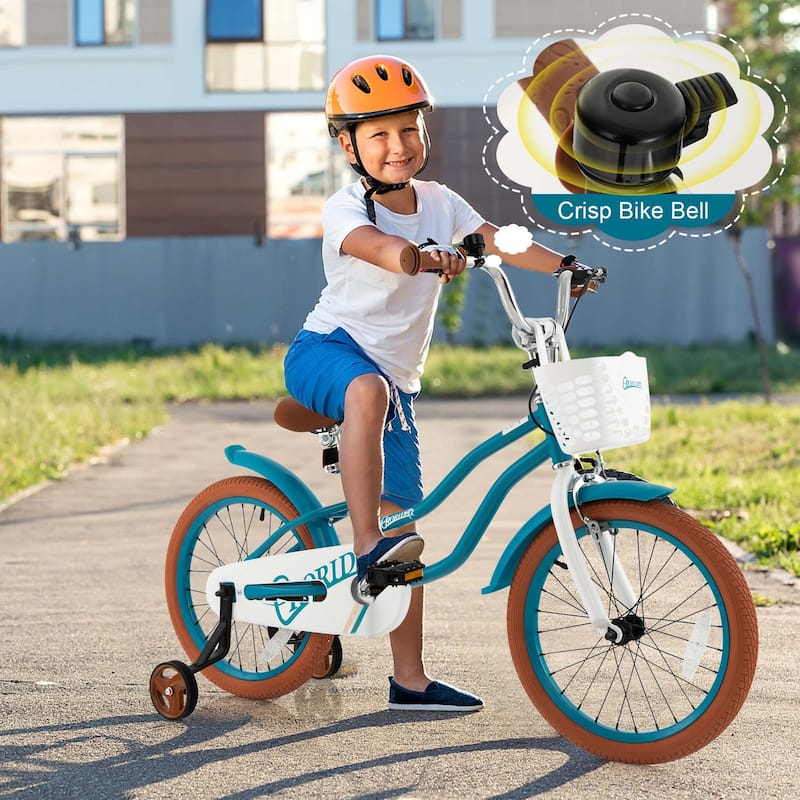 18'' Kids Bike Adjustable Bicycle w/ Training Wheel for 4-8 Years