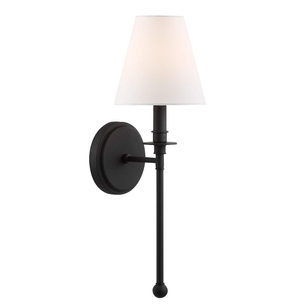 1 Light Black Wall Mount - 6W x 14.5H x 7D