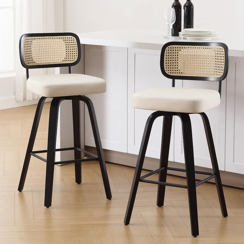 26"/29" Swivel Counter/Bar Stools with Black Bentwood Legs