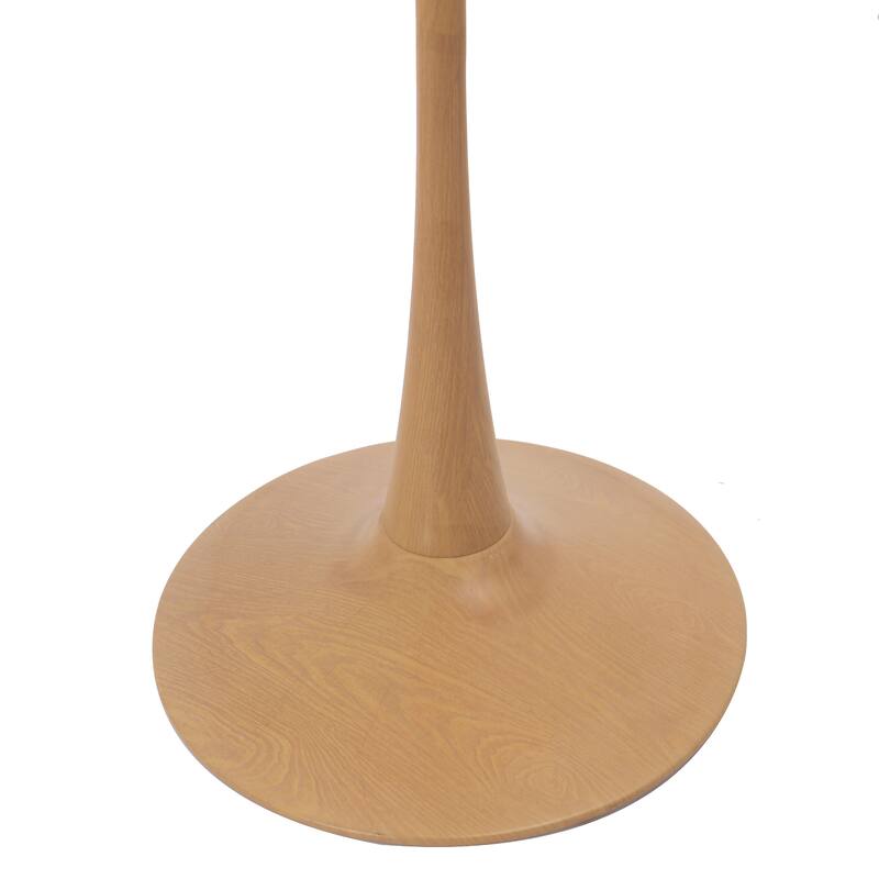 Bristol Round Dining Table 36 in. MDF Tabletop in Natural Wood Steel Pedestal Base for Modern Kitchen and Dining Room