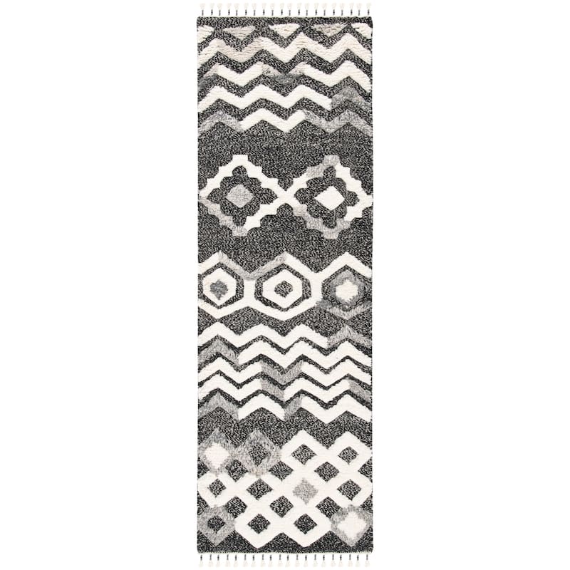 SAFAVIEH Hand-Knotted Casablanca Shag Bergdis Tribal Wool Rug
