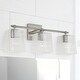 preview thumbnail 11 of 14, Lexi 3-light 23-inch Bath/ Vanity Fixture w/ Clear Fluted Square Glass