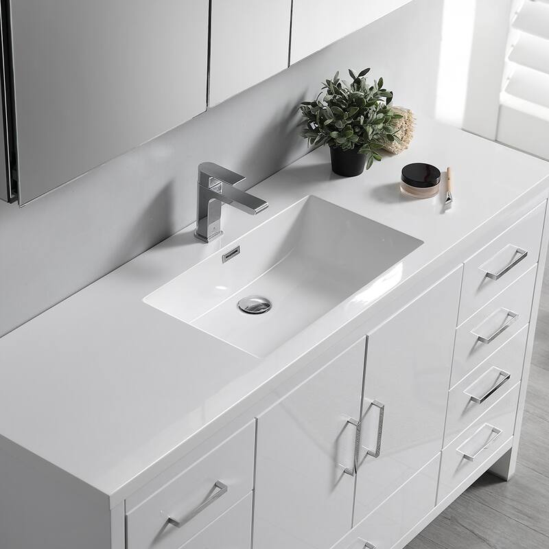 Fresca Senza 60" Free Standing Single Basin Vanity Set with MDF