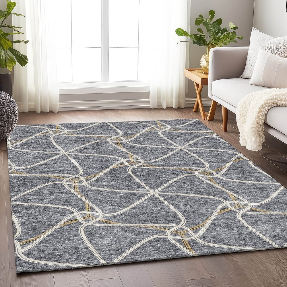Premium Washable Super Soft Contemporary Geo Mayfield Rug