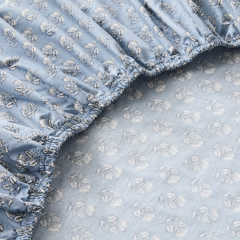 Lush Decor Freesia Blue Cotton Sheet Set