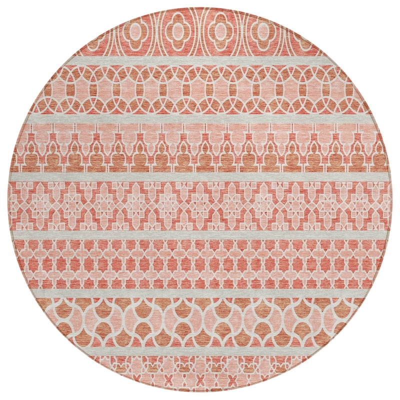 Machine Washable Indoor/ Outdoor Chantille Stripe Boho Rug